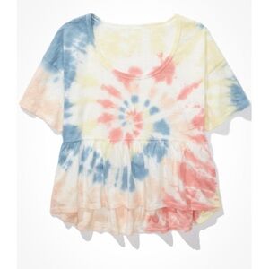 AE Tie-dye scoop neck babydoll t-shirt, Size M